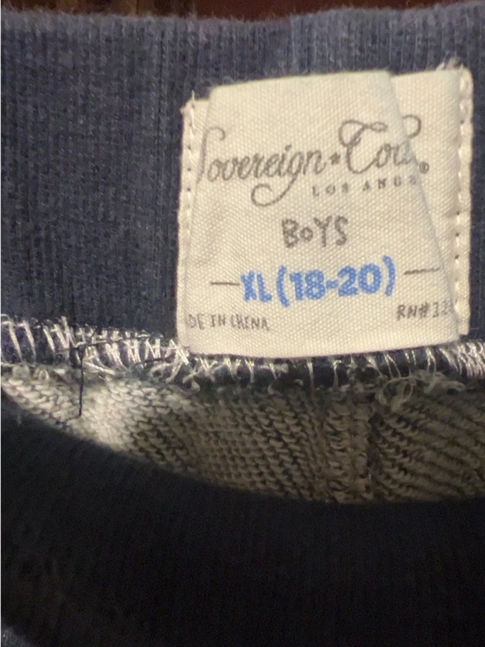 Sovereign Code Dark Navy Kids Sweatpants with Striped Cuffs (Bin 5-024)